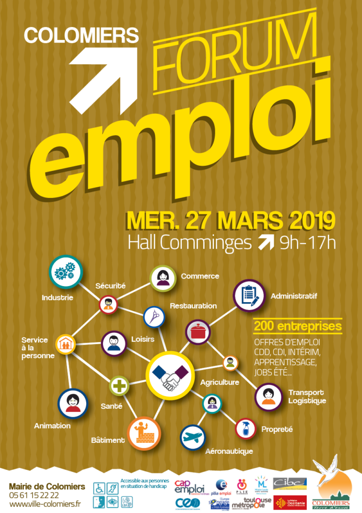 Affiche forum emploi Colomiers recto