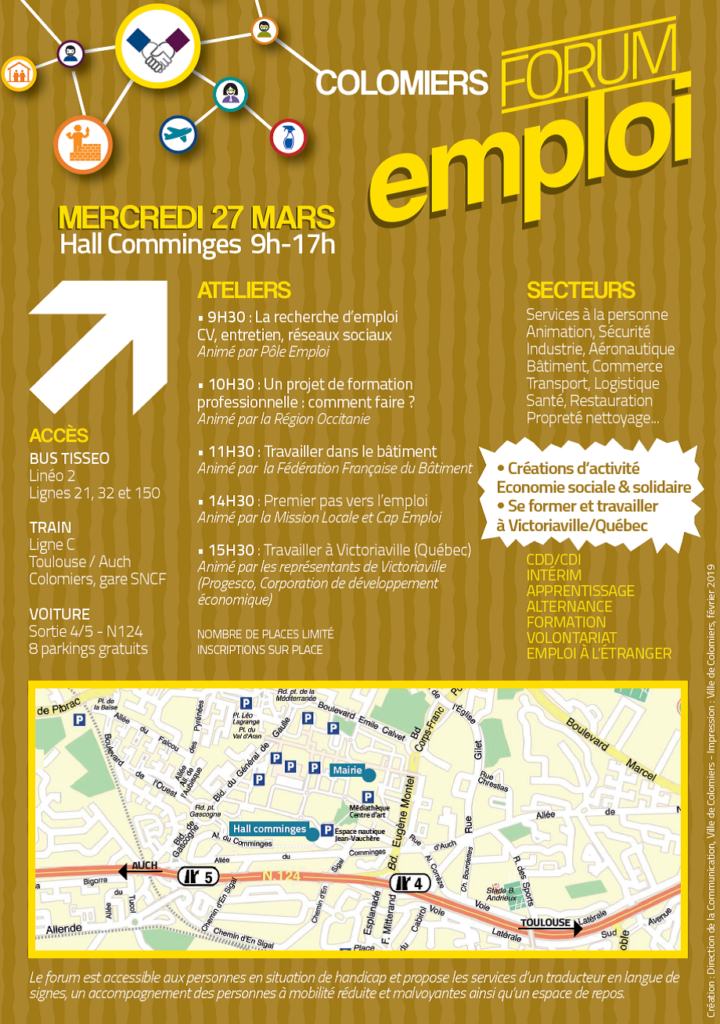 Affiche forum emploi colomiers verso